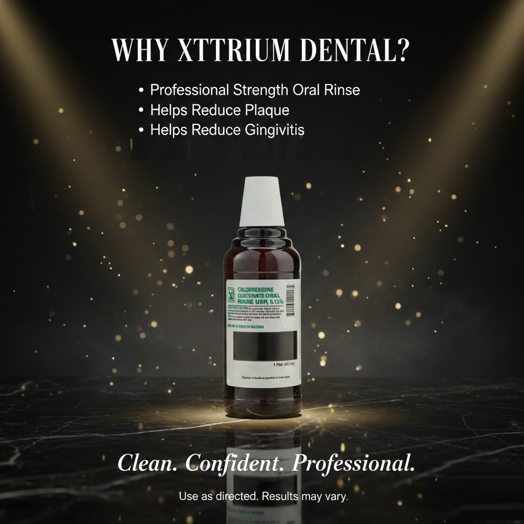 Xttrium Labs Dental 0.12% CHG Oral Rinse Mint Flavor Mouthwash 16oz Bottle – Chlorhexidine Gluconate Why Xttrium