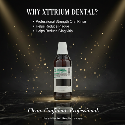 Xttrium Labs Dental 0.12% CHG Oral Rinse Mint Flavor Mouthwash 16oz Bottle – Chlorhexidine Gluconate Why Xttrium