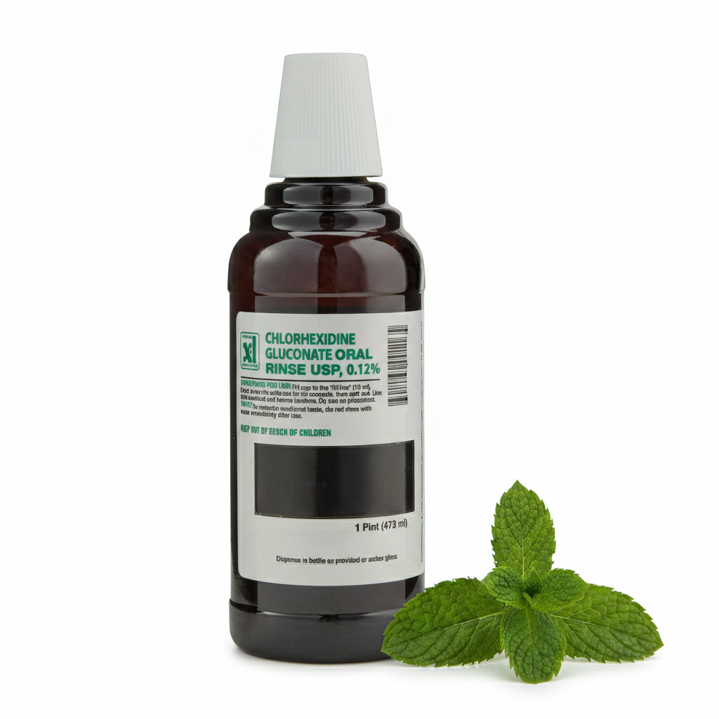 Xttrium Labs Dental 0.12% CHG Oral Rinse Mint Flavor Mouthwash 16oz Bottle – Chlorhexidine Gluconate Hero
